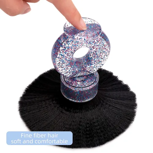 Vista 5 de Cepillo de cuello para limpieza de corte de cabello de peluquería, herramienta de salón de belleza con mango de anillo, cepillo suave para eliminar