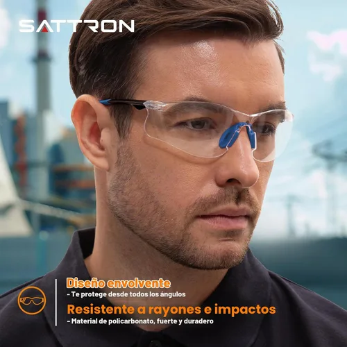 Vista 2 de Gafas de seguridad transparentes, paquete de 3, gafas protectoras con protección UV ANSI Z87.1, gafas de seguridad resistentes a arañazos e Lente
