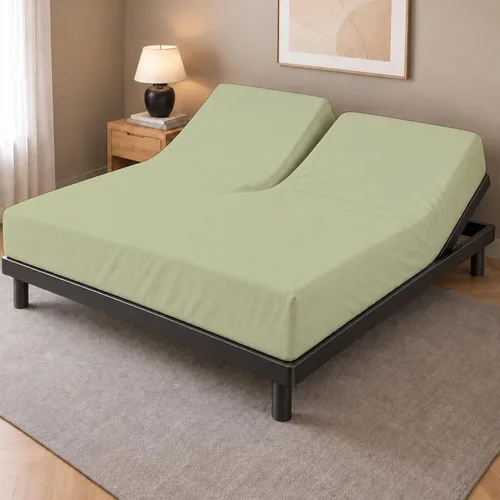 Vista 35 de Sábana bajera ajustable de tamaño para catre de 30" x 75", 100% algodón egipcio, perfecta para literas de campamento/casas rodantes/camas de Gris