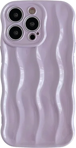 Vista 11 de Caseative Funda para iPhone 13 Pro, funda suave con marco de onda rizada con patrón de ondulación de agua (verde) Water Ripple Pattern Curly Wave