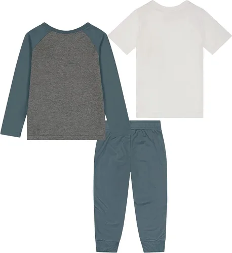 Vista 2 de PUMA boys 3 Piece T-shirt, Long Sleeve Shirt & Jogger Set