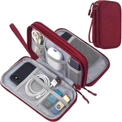 Vista 21 de CAAORDKSO Bolsa Organizadora de Electrónicos para Viaje, Estuche Pequeño Organizador de Cables Impermeable, Bolsa de Accesorios, Estuche Electrónico