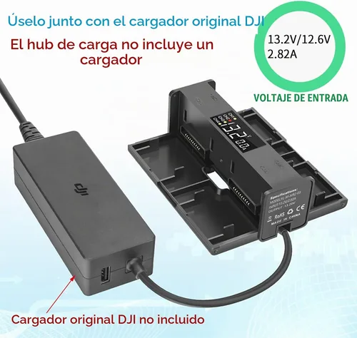 Vista 6 de Hanatora Pantalla Digital 4 en 1 Hub de Carga de Batería Plegable para DJI Air 2S, Mavic Air 2 Drone, Cargador Múltiple en Accesorios de Carga