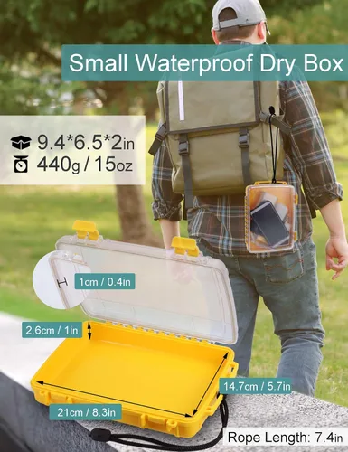 Vista 2 de Avlcoaky Dry Box - Cajas secas impermeables, pequeños recipientes flotantes herméticos para kayak, canotaje y buceo, funda impermeable con bisagra