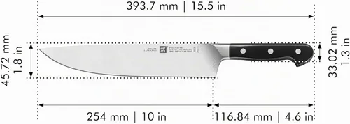 Vista 10 de ZWILLING Pro Cuchillo de chef de 10 pulgadas 2-Acero inoxidable