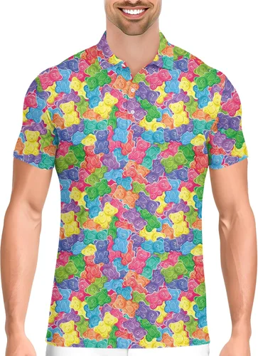 Vista 9 de PAGYMO Camisetas de golf divertidas para hombre, diseño de impresión loca Aop-polo-06361