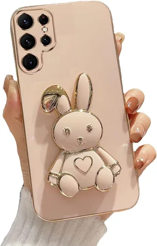 Vista 34 de Funda con soporte de conejo de corazón para Samsung Galaxy A10, cubierta protectora de TPU suave galvanizada a prueba de golpes con bonito soporte