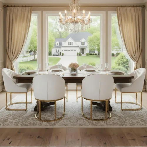 Vista 11 de Hyfirm Juego de 2 sillas de comedor tapizadas de terciopelo negro y dorado, sillas de cocina modernas con acento de barril glamoroso, patas de metal