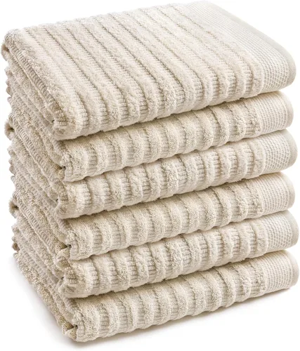Vista 13 de Softerry Juego de toallas de baño de algodón orgánico puro, 100% algodón suave, extra absorbentes y duraderas, de secado rápido de 500 GSM, calidad