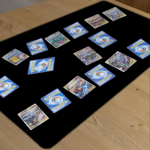 Vista 2 de Biouai MTG Alfombrilla de Juego para Juego de Cartas TCG - 2 Piezas Alfombrilla de Juego Negra con Costura con Tubo para Juego de Cartas, MTG