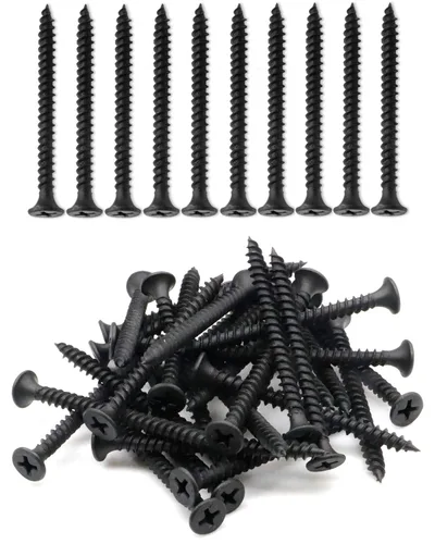 Vista 9 de 50 tornillos Phillips de cabeza plana #7 x 1-3/4 pulgadas para paneles de yeso, rosca fina, tornillo de madera de punta afilada, acero al carbono