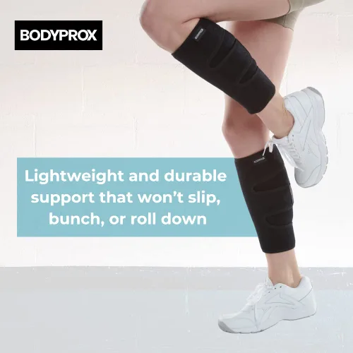 Vista 4 de Bodyprox Soporte para pantorrillas, paquete de 1 unidad, férula ajustable de compresión para pantorrillas