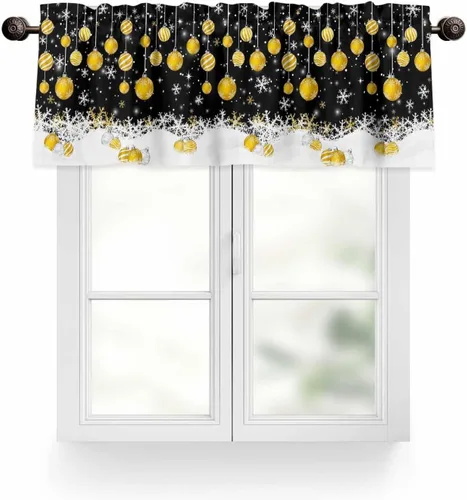 Vista 21 de Juego de Cortinas de Cocina del Día de San Patricio Trébol de la Suerte Shamrock Juego de Cenefa de Ventana, Cortinas con Bolsillo para Barra