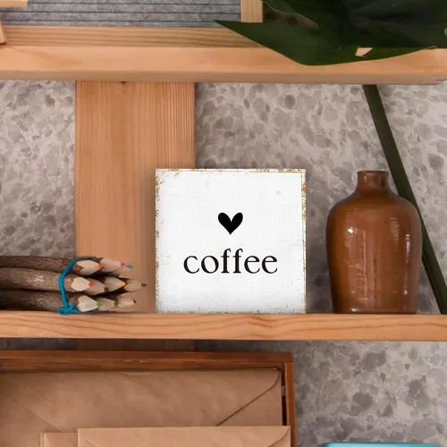Vista 5 de Letreros de caja de madera de café para cafetería, decoración de cafetería, decoración retro de café para estación de café, decoración de letrero