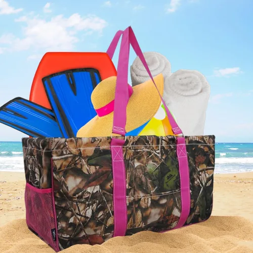 Vista 60 de NGIL Bolsa de comestibles reutilizable extra grande plegable de gran tamaño para comestibles, almacenamiento, picnic, playa, Estampado