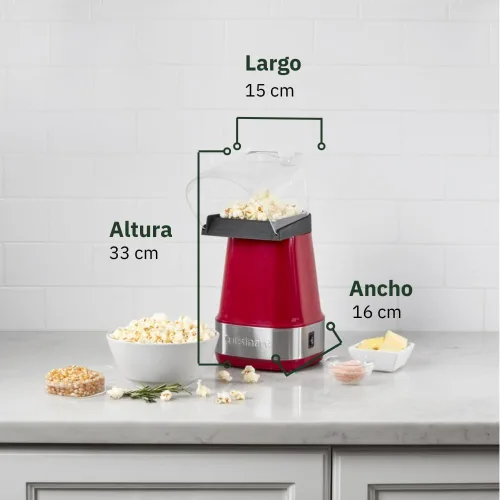 Vista 4 de Cuisinart EasyPop Máquina para hacer palomitas de maíz de aire caliente (rojo)