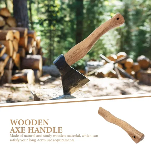 Vista 7 de Yardwe Mango de repuesto de madera Hacha para accesorios de campamento Camping Lanzamiento Supervivencia 10.6x1.8 in