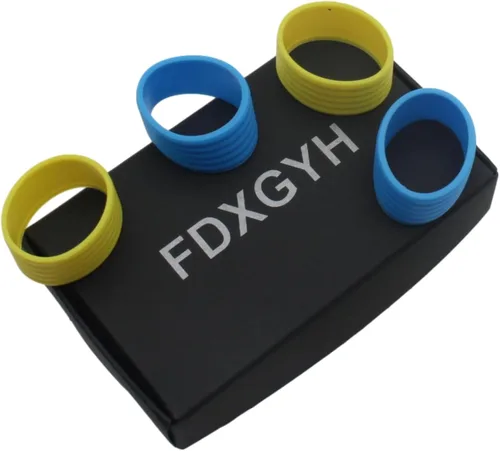 Vista 4 de FDXGYH Agarre para raqueta de tenis, anillo de goma con agarre antideslizante para raqueta de tenis de bádminton absorbente en su lugar, color negro