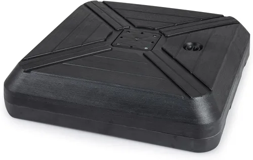 Vista 8 de Tangkula Base de sombrilla de patio con ruedas, peso relleno de arena húmeda de 260 libras, placa base cuadrada resistente para sombrilla con barra