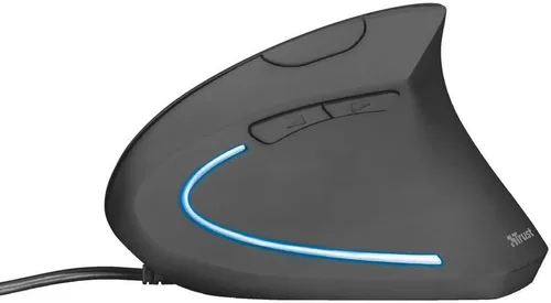 Vista 5 de Trust Verto Ratón ergonómico vertical con iluminación LED, color negro Prevention of Mouse Arm / Tennis Elbow (RSI Syndrome) for Right Handed