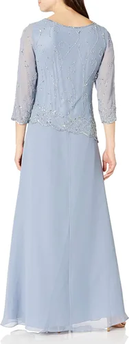 Vista 2 de J Kara Vestido asimétrico de corpiño festoneado con cuentas pequeñas para mujer
