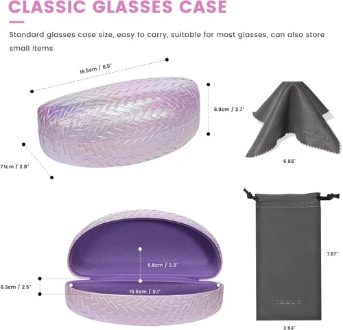 Vista 2 de molshine Estuche rígido para lentes de sol, funda clásica para gafas de sol y lentes