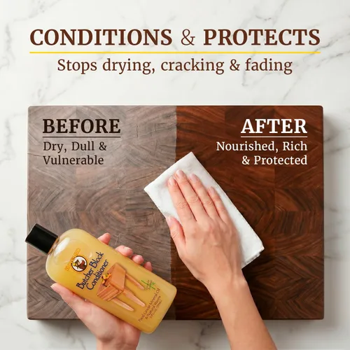 Vista 2 de Howard Products Butcher Block Conditioner and Food Grade Mineral Oil for Wood Cutting Boards, 12 Fl Oz - Enhanced Wood Care