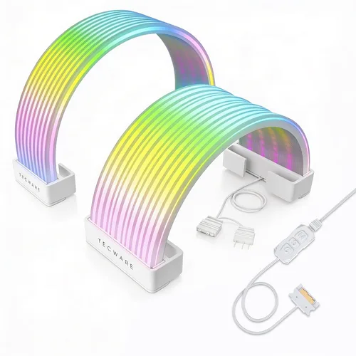 Vista 10 de TECWARE Kit de cubierta de cable RGB Flex Compatible con placa base de 24 pines y GPU de 8 pines/16 pines Extensión de cable PSU ARGB