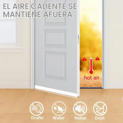 Vista 2 de 49 pies de cinta de sellado para clima transparente, sello de puerta, cinta adhesiva para evitar corrientes de aire para puertas, cinta de sellado