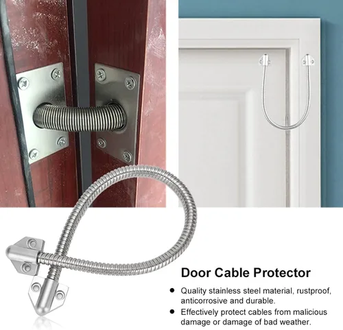 Vista 7 de Health Gear - Bucle de puerta blindado, protector de cable de control de acceso para puerta de transferencia de energía de acero inoxidable, manga