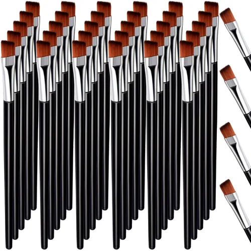 Vista 8 de Gerrii 100 cepillos desechables en ángulo para cejas, cepillo delineador de ojos, cepillos de ángulo desechables, pinceles de tintado para mujeres