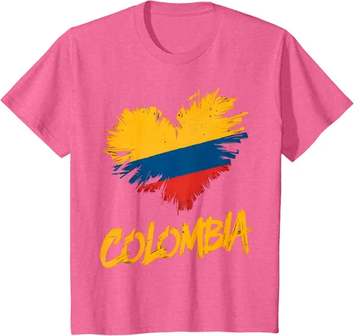 Vista 49 de Camiseta con la bandera del corazón de Colombia