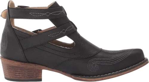 Vista 6 de ROPER Willa Bordado Snip Toe Casual Botas Tobillo Tacón Bajo 1-2" - Marrón