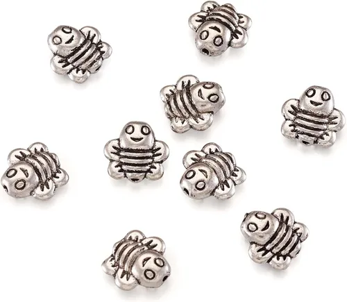 Vista 6 de Megapet - Cuentas espaciadoras de plata antigua estilo tibetano para fabricación de joyas, Metal