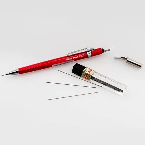 Vista 5 de Pentel Sharp - Portaminas, (0.5 mm), cuerpo metálico, colores surtidos, paquete de 2 (P205MBP2M)