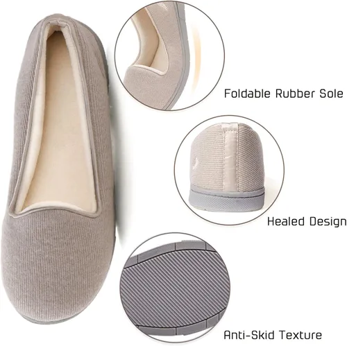 Vista 4 de Wishcotton Pantuflas ligeras de espuma viscoelástica para mujer, cómodas y antideslizantes, para interiores y exteriores