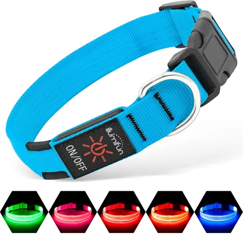 Vista 18 de Illumifun Collar LED para Perros Pequeños - Collar de Seguridad para Perros con Luz Recargable por USB, Collar con Luz de Correa de Nailon Ajustable
