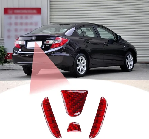 Vista 7 de Compatible con Emblema del Portón Trasero del Automóvil Logo Moldura Accesorios Emblema de Fibra de Carbono Insignia Calcomanía Cubierta Adhesivo
