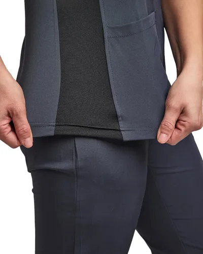 Vista 4 de Conjunto médico de enfermería GT 4FLEX para mujer con panel de punto elástico y pantalón deportivo
