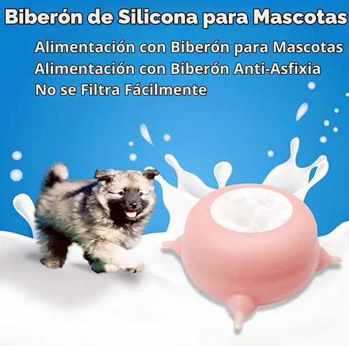 Vista 2 de Alimentador de leche para gatitos y cachorros, comederos para cachorros para múltiples cachorros, de silicona de grado alimenticio para gatitos y 4