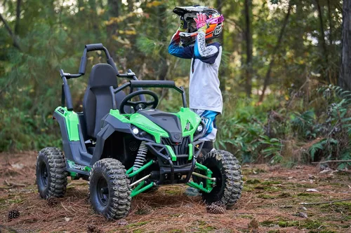 Vista 9 de MotoTec Raider Kids UTV 48v 1200w suspensión completa azul