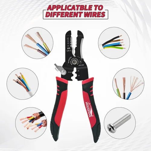 Vista 5 de Separador de cables de 10-20 AWG, paquete de 5, herramienta de pelado y engaste de cables, pelacables de alambre CR-V, pelacables eléctricos