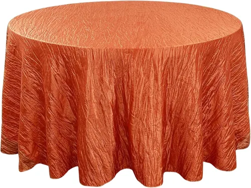Vista 18 de YOUR CHAIR COVERS - Mantel redondo de 90 pulgadas con arrugas color rubor de tafetán – Elegante mantel brillante para bodas, fiestas y eventos