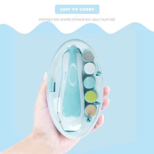 Vista 2 de Lima de uñas eléctrica para bebé, juego de cortaúñas seguro, herramientas para cortar uñas, juego de manicura para recién nacidos, niños y niños