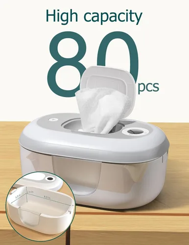 Vista 6 de Babelio Calentador de toallitas húmedas y dispensador de toallitas húmedas para bebés Calentador de toallitas de gran capacidad para bebés con luz