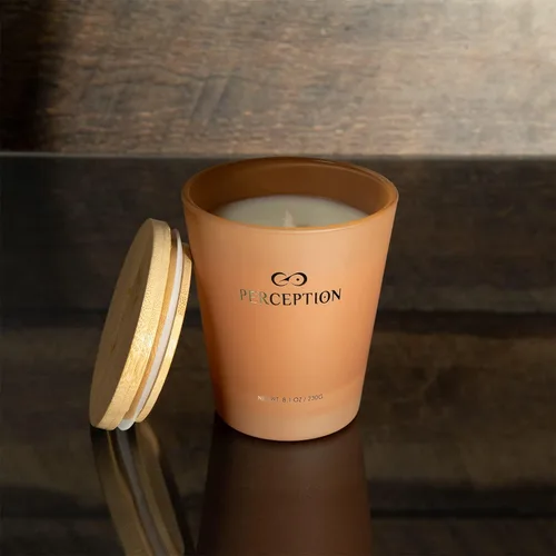 Vista 5 de PERCEPTION AROMAS Vela perfumada de lujo, tomillo de sándalo, vela de cera de soja vertida a mano con caja de regalo, fragancias elegantes, tiempo