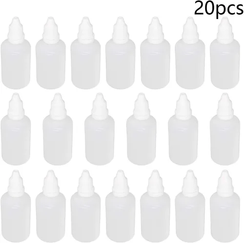 Vista 2 de Othmro Botellas cuentagotas de plástico de ojo de laboratorio de polietileno de 1.7 onzas, 20 piezas, gotero líquido exprimible de 1.7 fl oz, boca