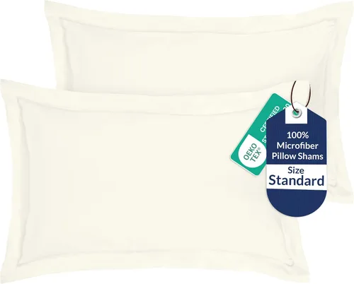 Vista 43 de Royale Linens Paquete de 2 fundas de almohada de tamaño estándar de 20 x 26 pulgadas, microfibra cepillada, fundas de almohada de cama, resistentes