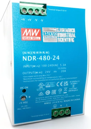 Vista 8 de Mean Well EDR-120-24 CA/CD 24V 5A 120W Fuente de alimentación industrial básica de carril DIN de salida única Provista por KAINSC Products