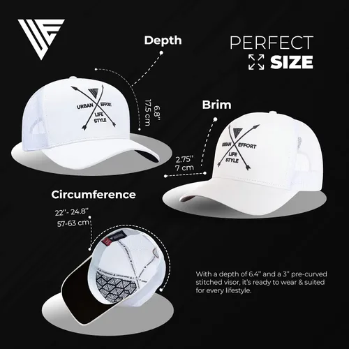 Vista 107 de Urban Effort Gorra trasera de malla, para hombres y mujeres, gorra de béisbol de 5 paneles, gran cierre a presión para caza y senderismo